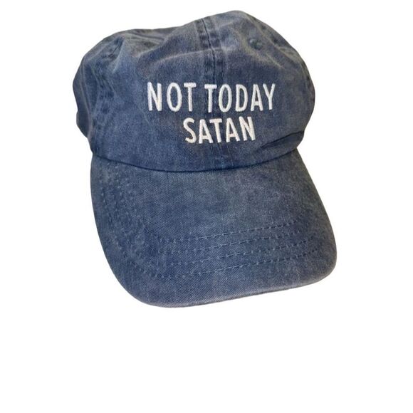 Port & Company Accessories - Not Today Satan Distressed Dad Hat Embroidered Trucker Baseball Cap Black Unisex